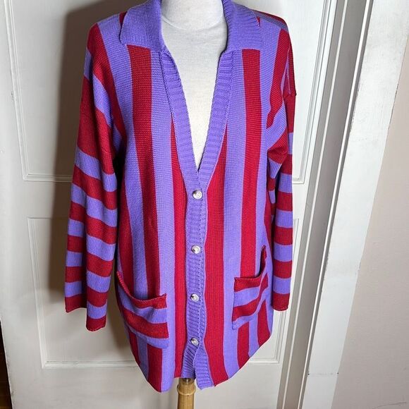 Petal Dew Striped Button Up Cardigan NWT Size Med - Picture 6 of 7